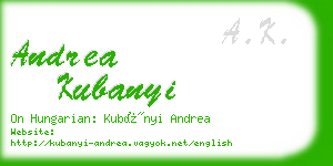 andrea kubanyi business card